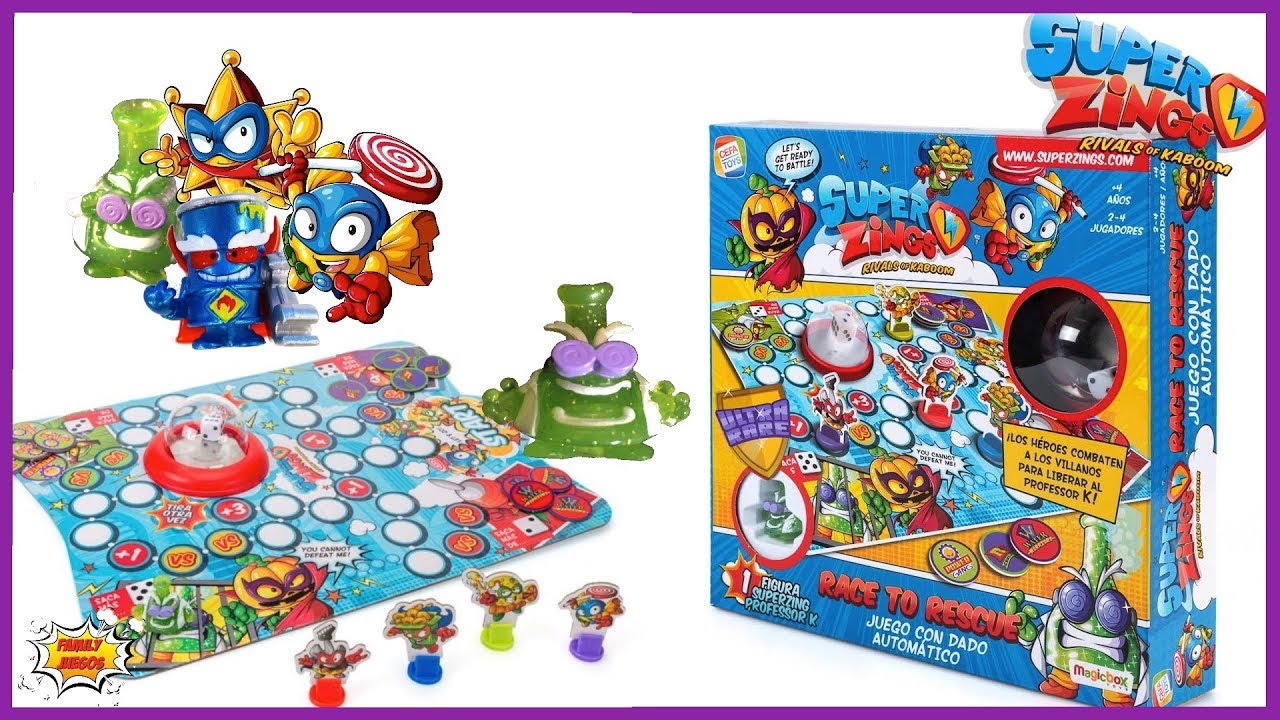 SUPERZINGS NUEVO juego de mesa carrera al rescate con SuperZing UNICO
