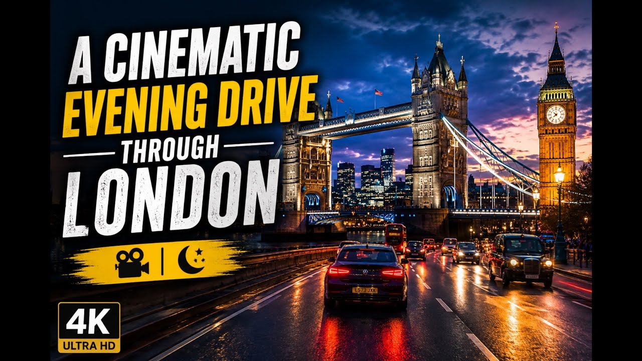 A Cinematic Evening Drive Through London 🎥🌙 4K 