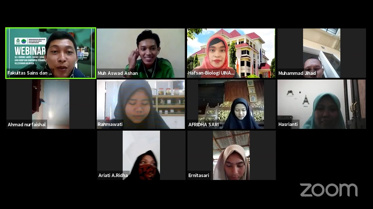 Webinar HMJ Biologi Hosted by Zoom Meeting FST UIN Alauddin Makassar