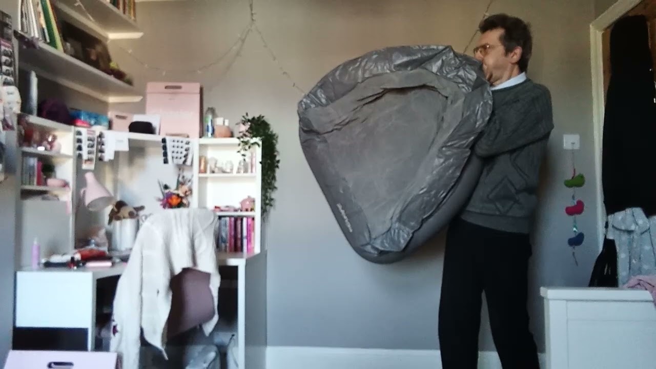 Blowing up an inflatable chair using lung power only