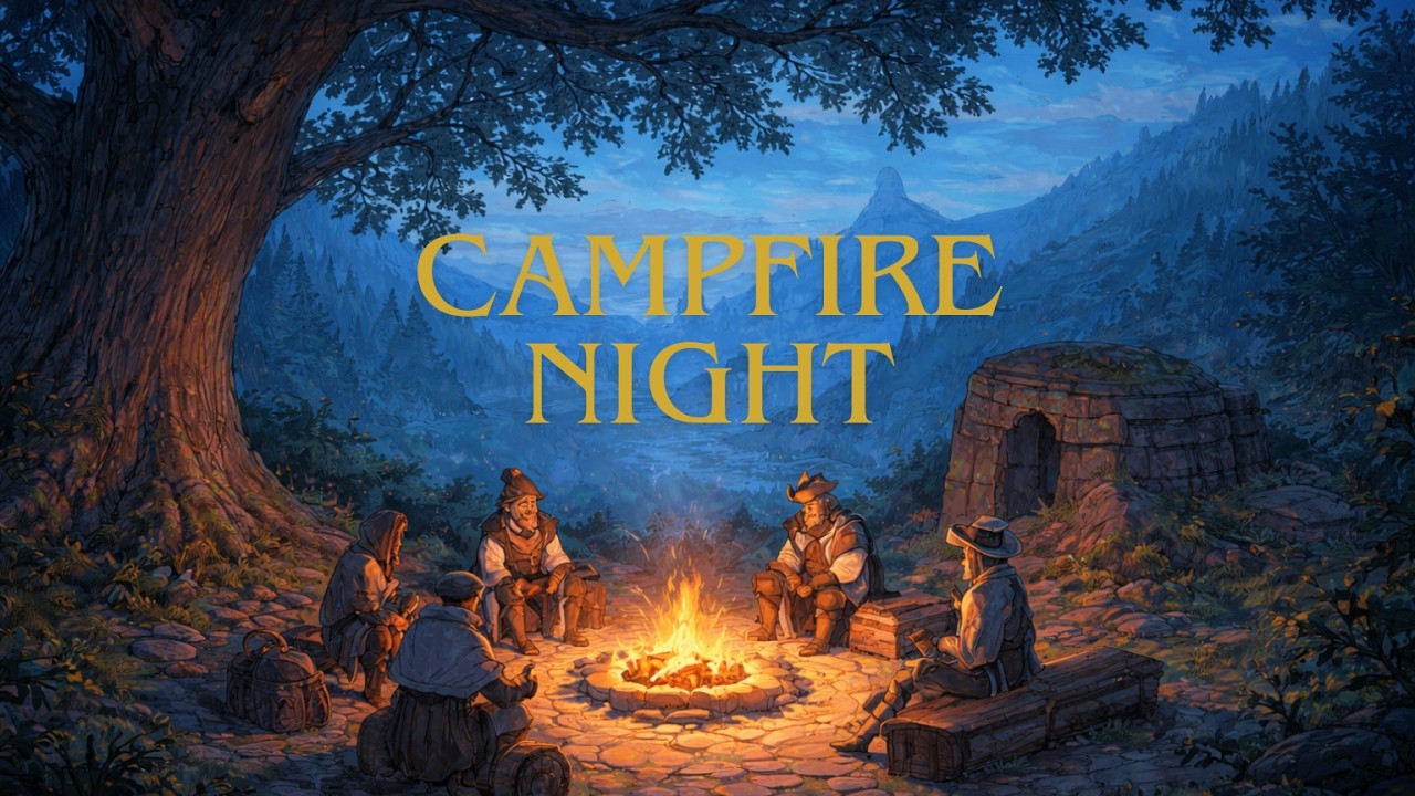 Campfire Night  30 Min Fantasy Campfire Ambient Music for RPG, DnD & Relax