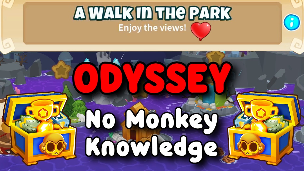BTD6 Odyssey | No Monkey Knowledge Guide | Hard Mode Tutorial | A Walk In The Park