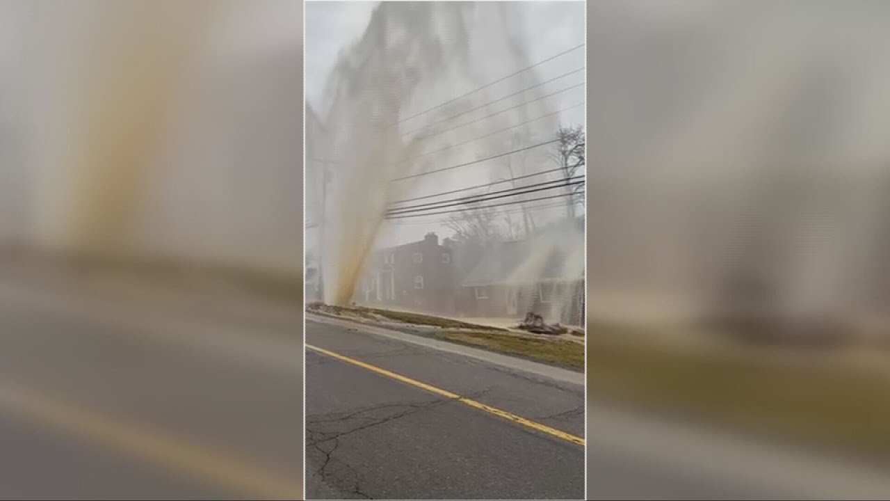 Water spews from road in Bethel Park after main break