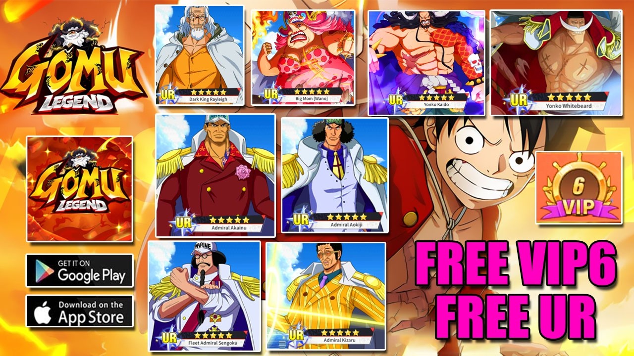 Gomu Legend Gameplay - New One Piece Official Launch | Free VIP6 & UR Characters