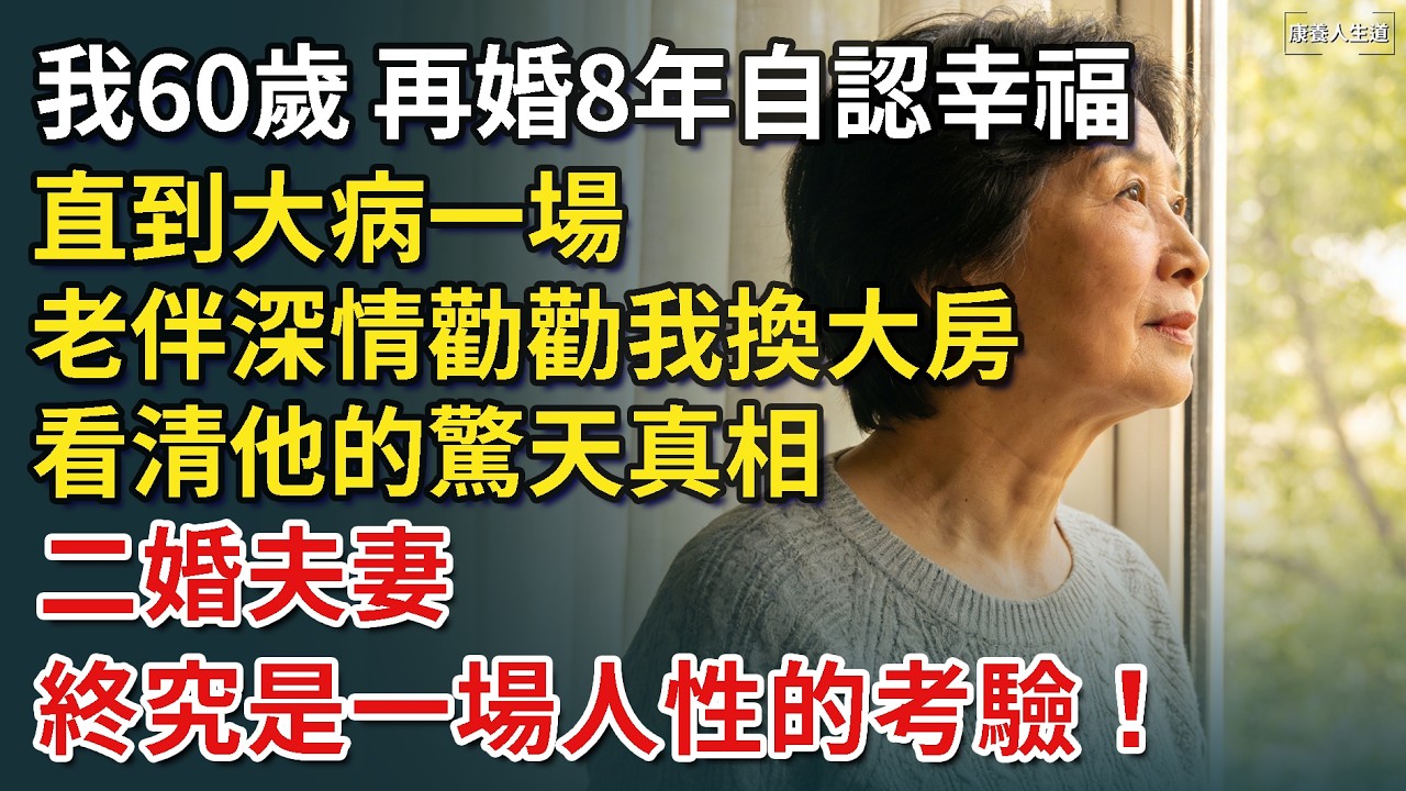 我60歲，再婚8年自認幸福，直到大病一場，老伴深情勸勸我換大房，看清他的驚天真相，二婚夫妻，終究是一場人性的算計！【康養人生道】 #康養人生道 #上了年紀該明白的事 #養老 #聰明老人 #長壽秘密