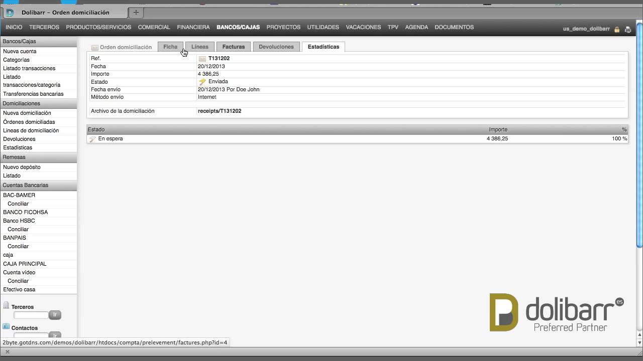 011 Area Bancos - ERP & CRM Dolibarr