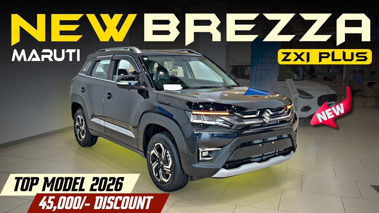 2026 Maruti Brezza Zxi Plus Top Model Black🔥 | New Price Features Discount | Brezza Black Review.
