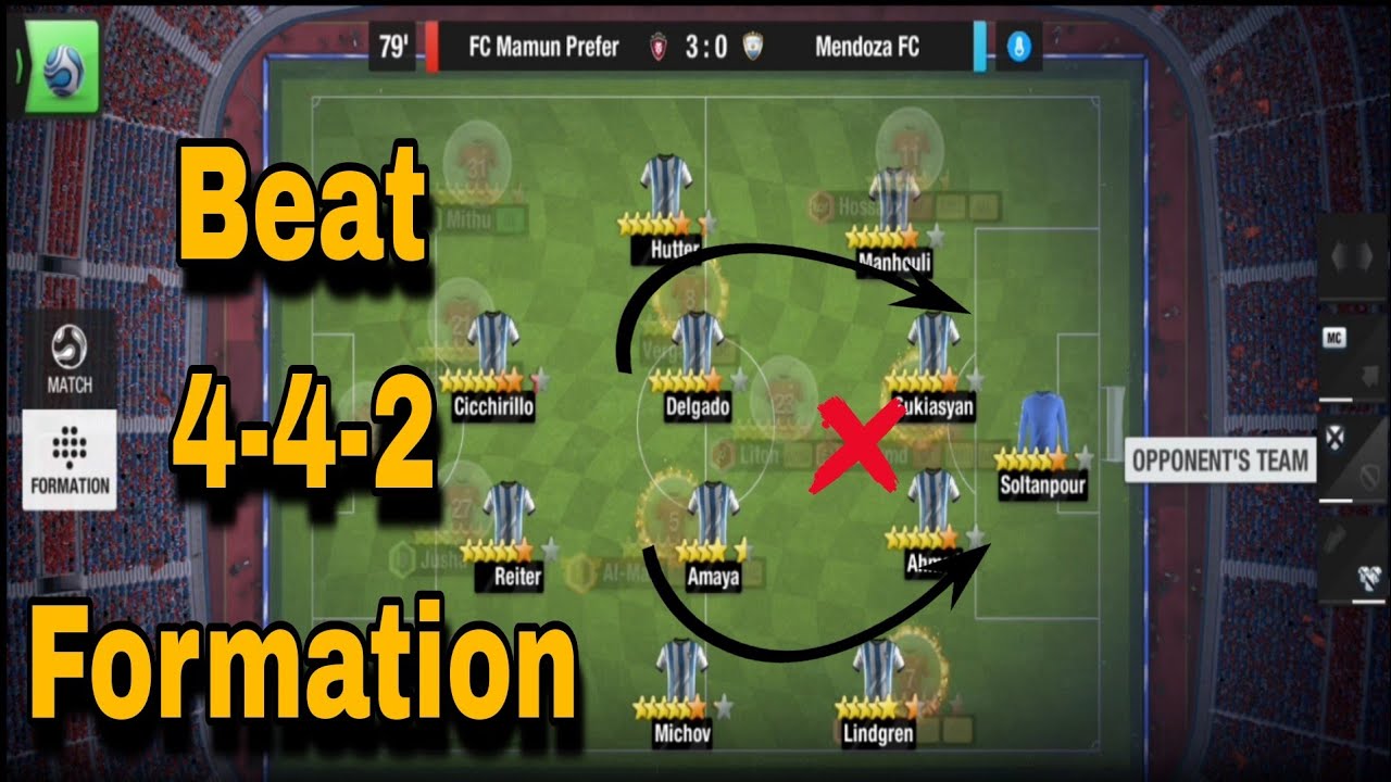 Beat 4-4-2 Formation using the best formation and tactics in Top Eleven 2024