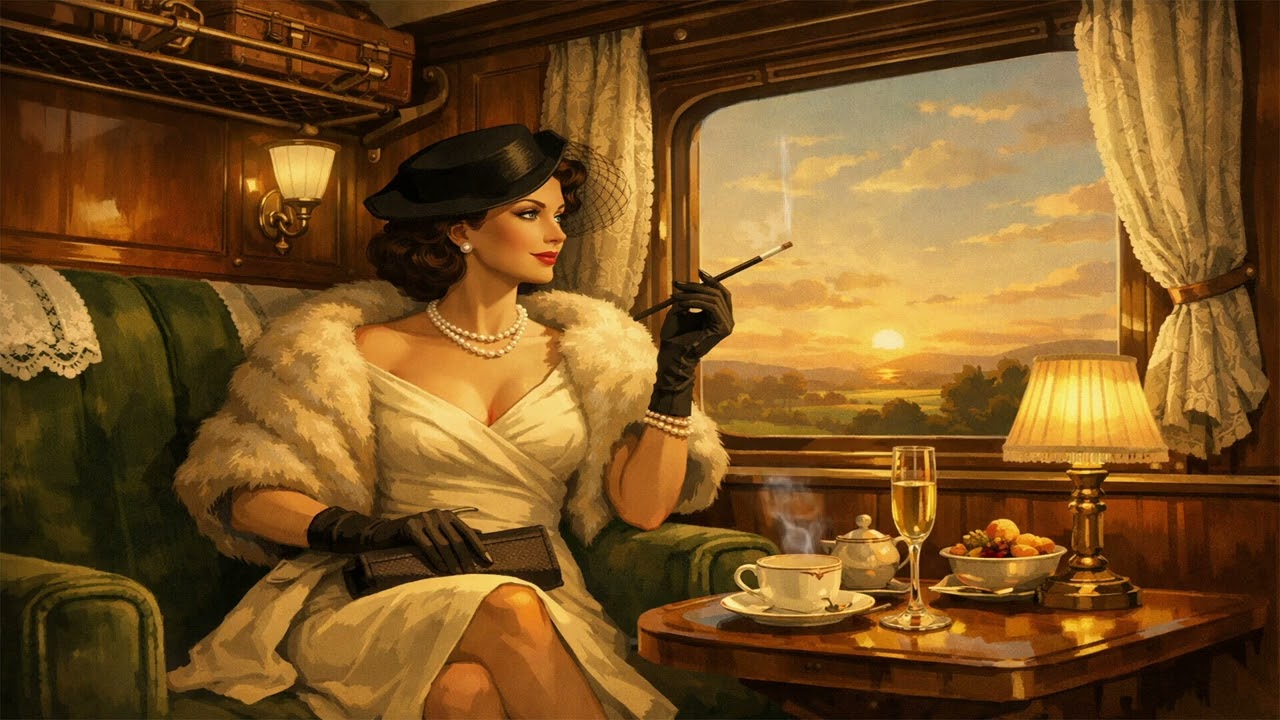 A Train Journey in the 1940s with Old Music