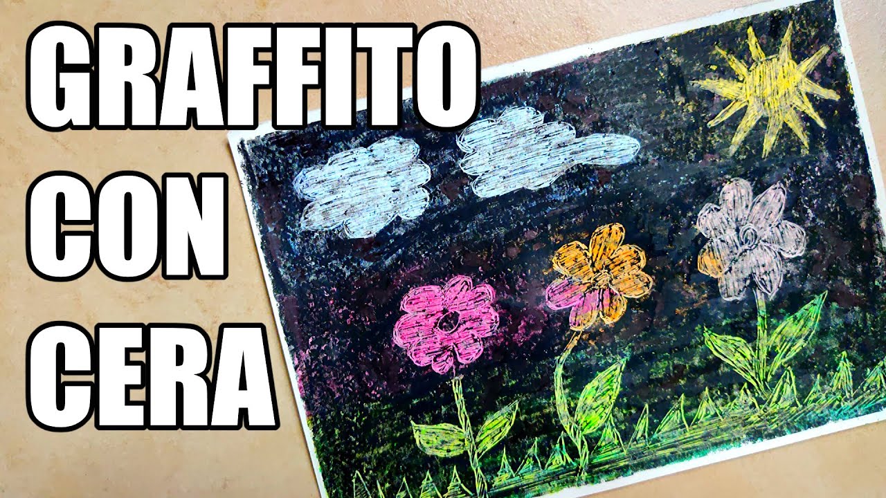 🖍🖼 Disegno graffito (pastelli a cera)
