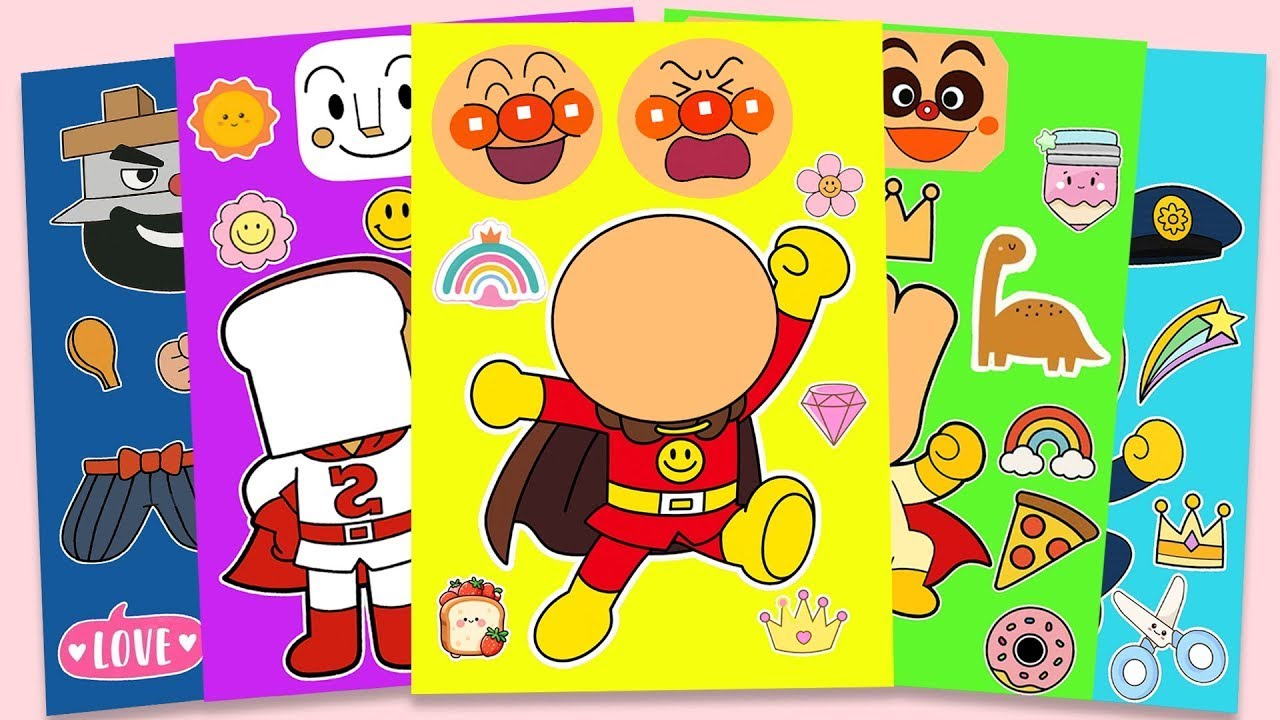 【癒しASMR】アンパンマン🍞と一緒にシールを飾ってはがす🎧 Peaceful Sticker Book Fun with Anpanman