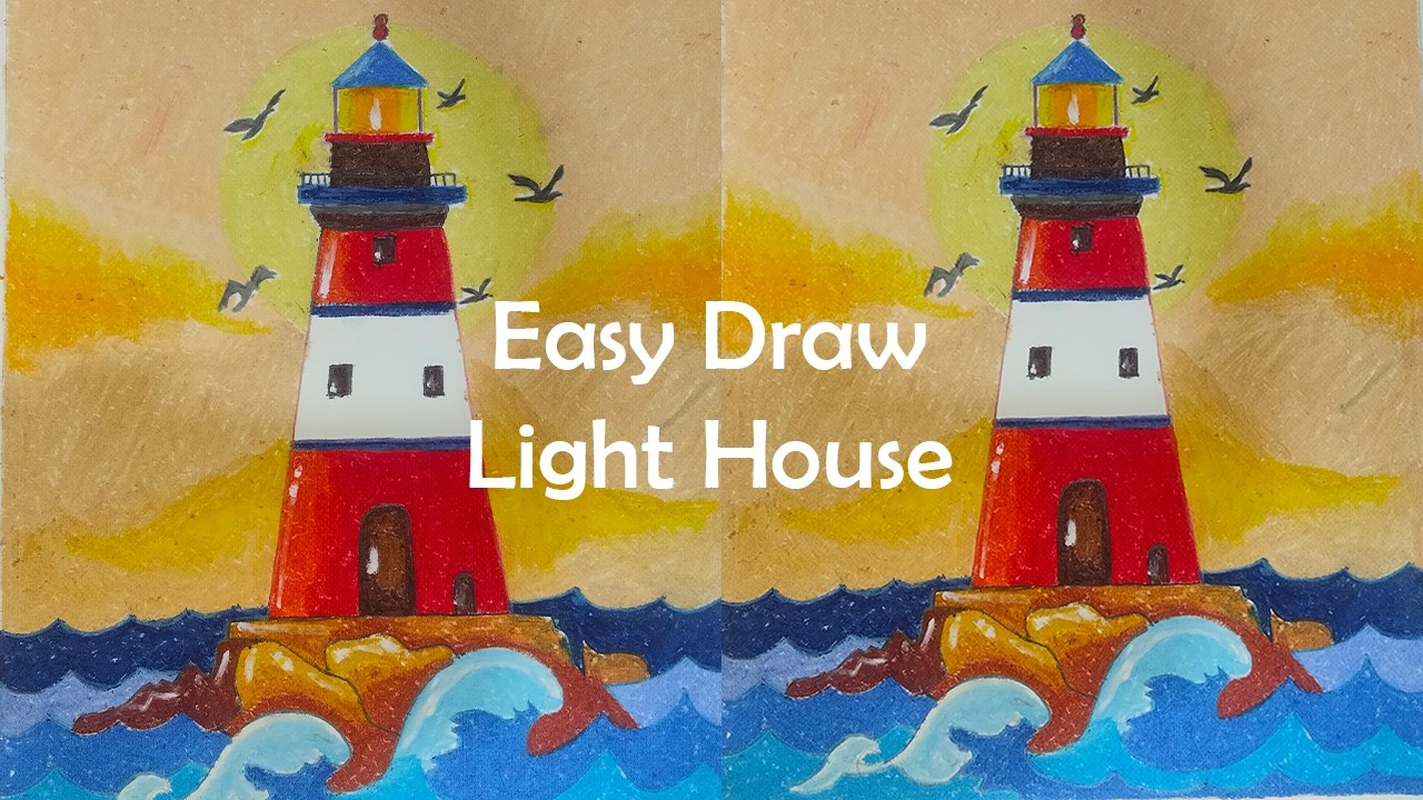 How to Easy Drawing Light House। Easy Draw। Light House। Moly Art Academy