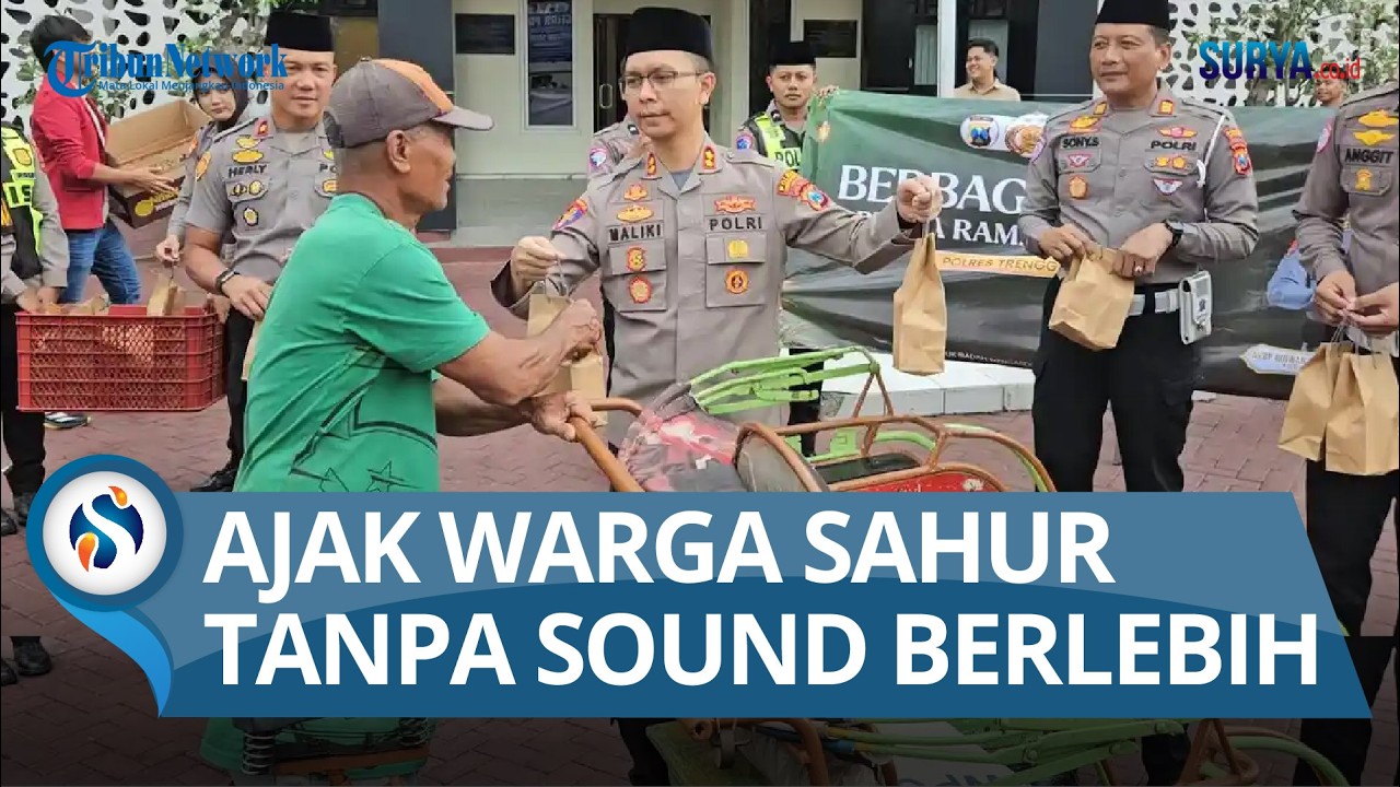 Ratusan Takjil Dibagikan, Kapolres Trenggalek Ajak Warga Sahur Tanpa Sound Berlebihan