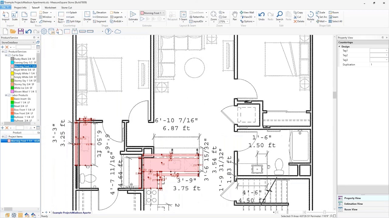 Demo of MeasureSquare Stone Takeoff Software