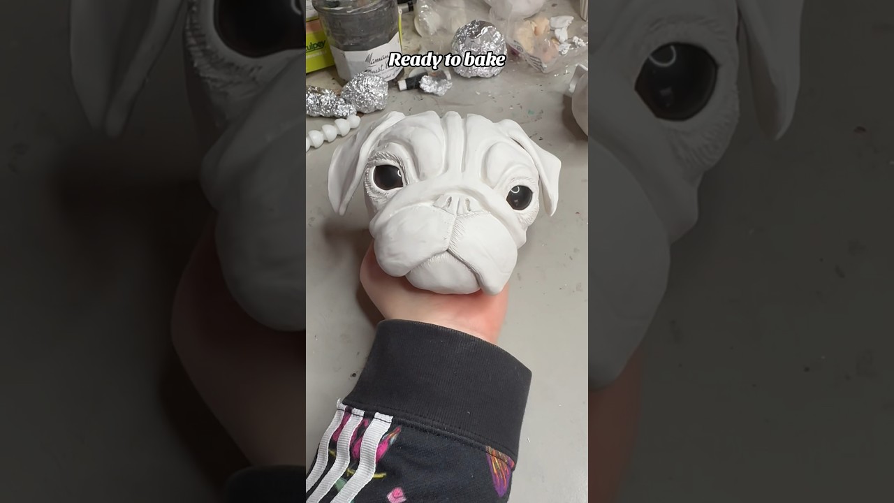 Watch me sculpt a pug head for an artdoll commission #pug #sculpture #artdoll #artist #polymerclay