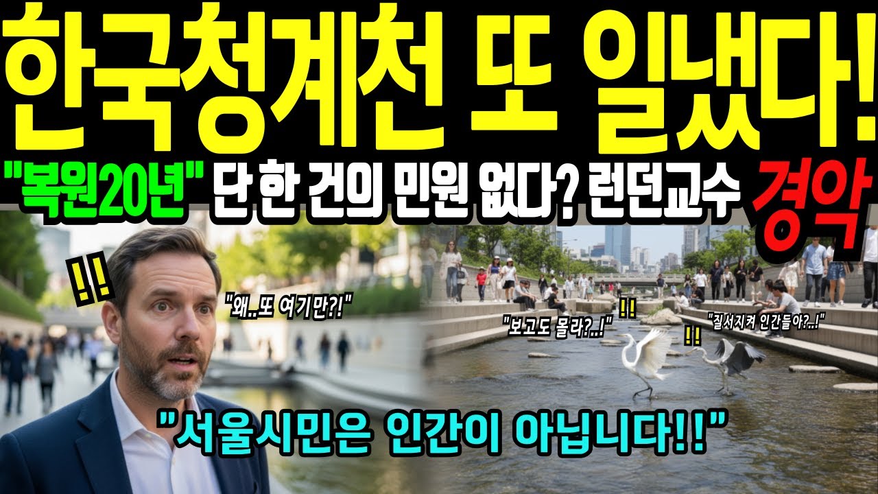 [해외감동사연]한국 청계천의 기적. 복원 20년간 민원 딱 0건? “과학적으로 불가능” 외친 그가 본 충격!!