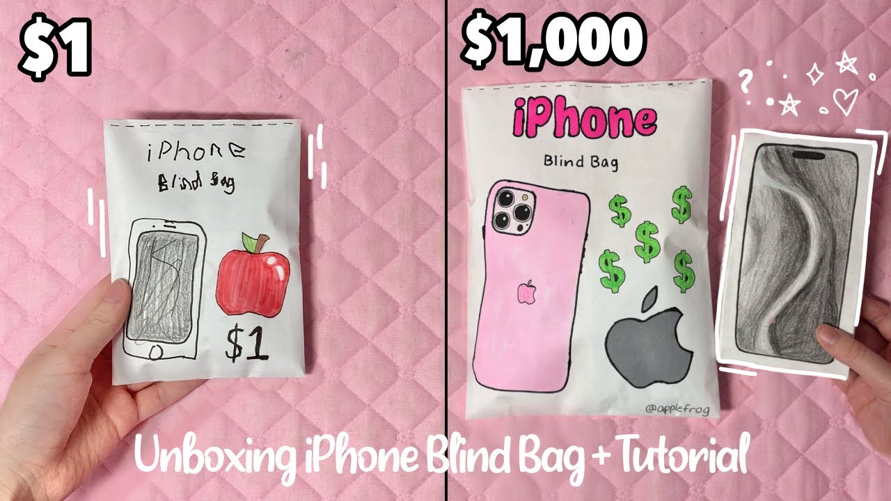 🍎$1 VS $1,000 IPHONE BLIND BAG! | unboxing paper iphone | tutorial | ASMR | applefrog