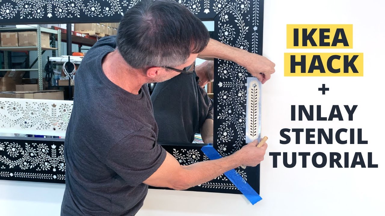 How To Stencil Ikea Mirror With Inlay Stencils for Easy DIY Project