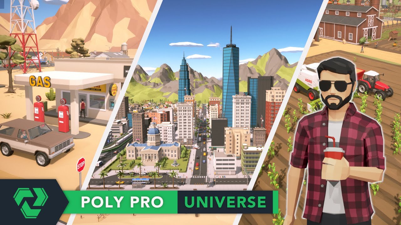Poly Pro Universe - Low poly City World Game 3D VR/AR Assets