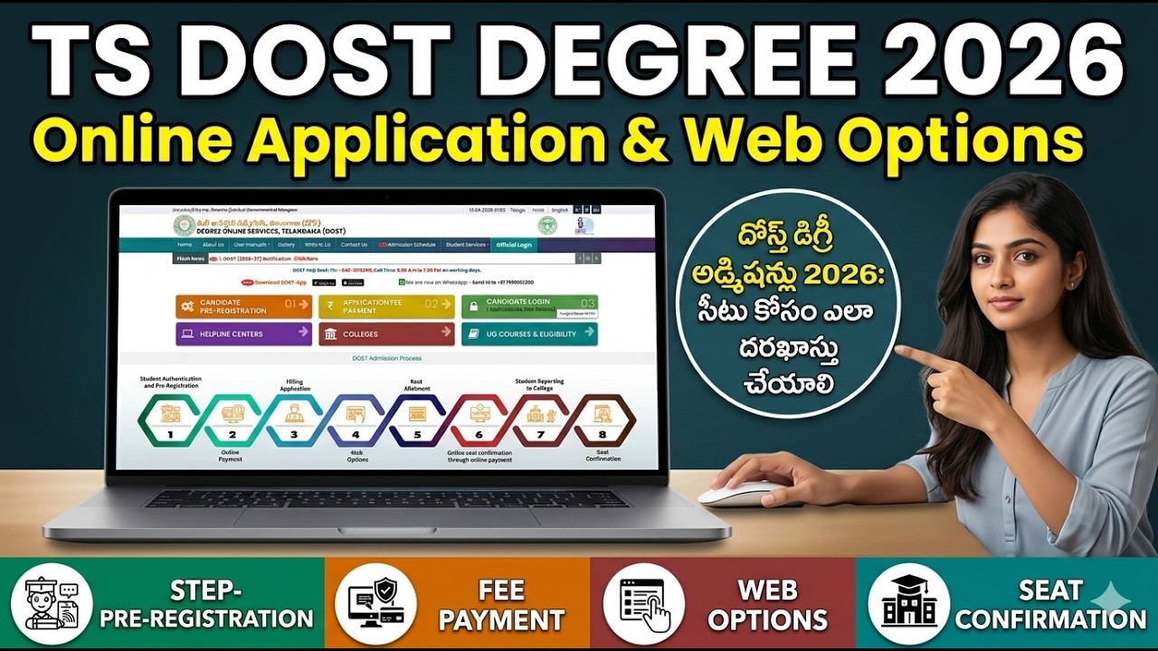TS DOST 2026 Online Application & Web Options | How to Apply Telangana Degree Admissions 2026