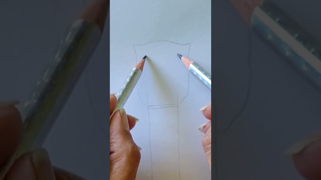 Drawing a quick guitar with 2 pencils