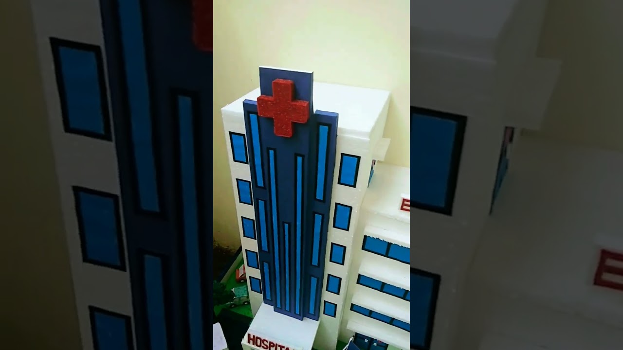Hospital Model For School Project/ School Project #shorts #youtubeshorts #diy