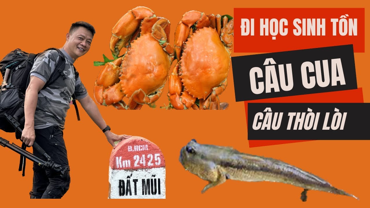 Học kinh nghiệm sinh tồn ở Đất Mũi Cà Mau - cách câu Cua và câu Thòi lòi ít trượt