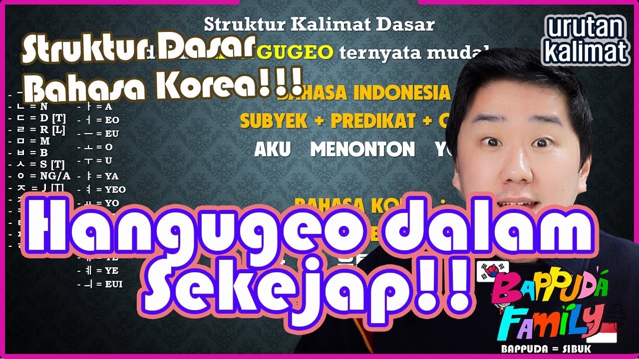 Cara Mudah mamahami struktur bahasa Korea / Kalimat pokok / Hangugeo Dalam Sekejap~!!! pt.7