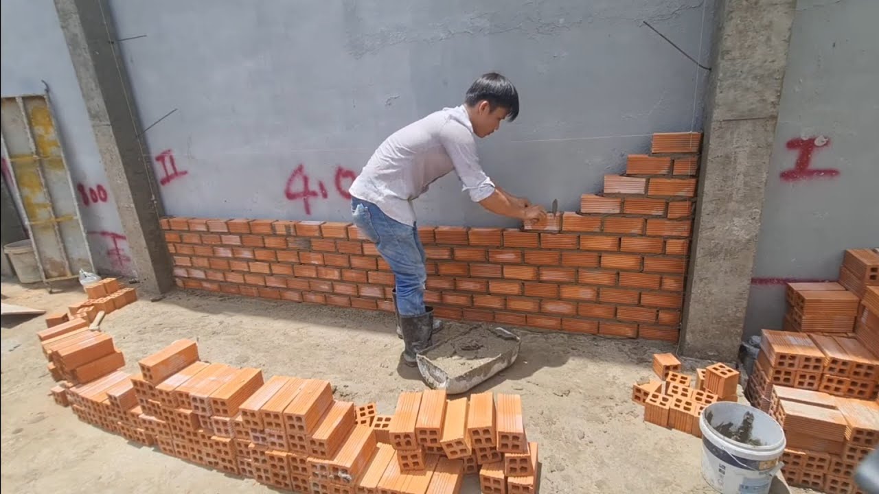 thi công xây tường nhà phố #730 Construction of the wall of people's houses