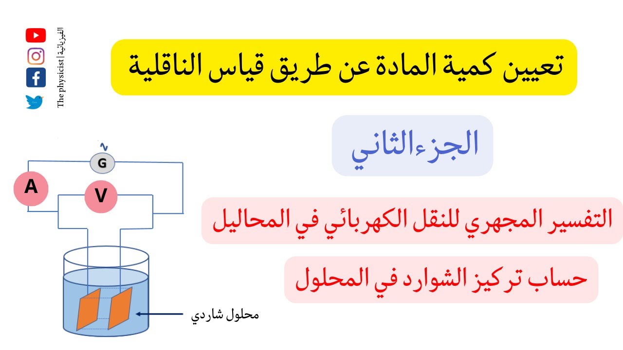 تعيين كمية المادة عن طريق قياس الناقلية ج2 | ثانية ثانوي
