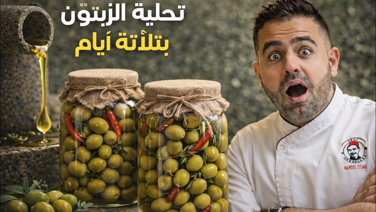 محمود افرنجية|طريقة الزيتون الاخضر مع الجزر و الحامض - How to make green olives