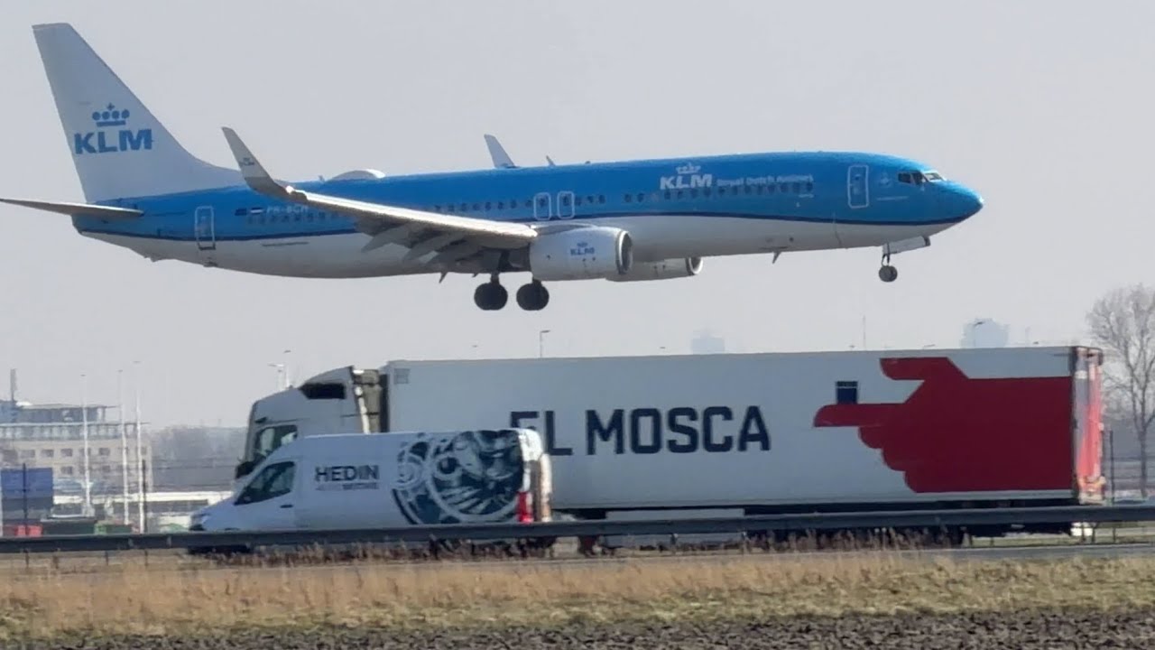 BOEING 737-8K2 KLM FROM BERLIN TO AMSTERDAM LANDING SCHIPHOL AIRPORT PHBCH #automobile #aviation
