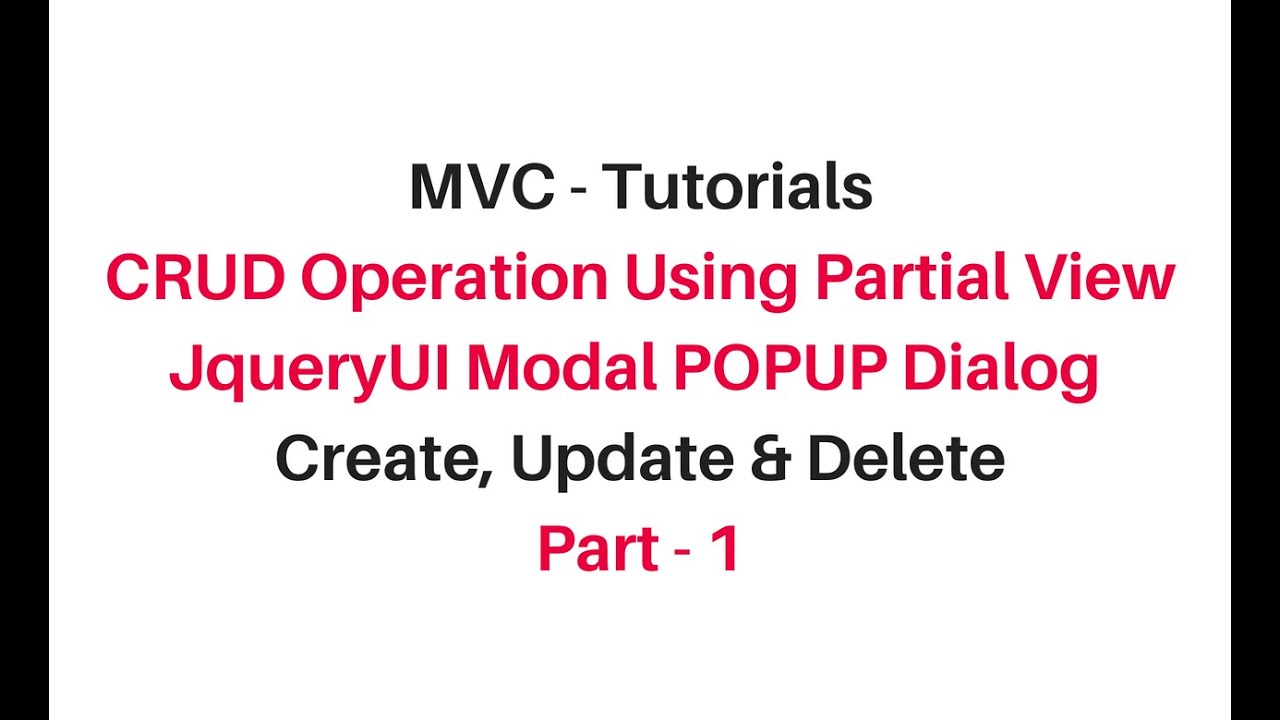 mvc crud operation using partial view with jquery in asp.net c#