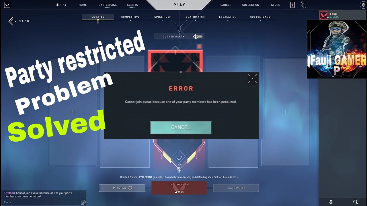 How to fix &ldquo;Party is restricted error&rdquo; in Valorant