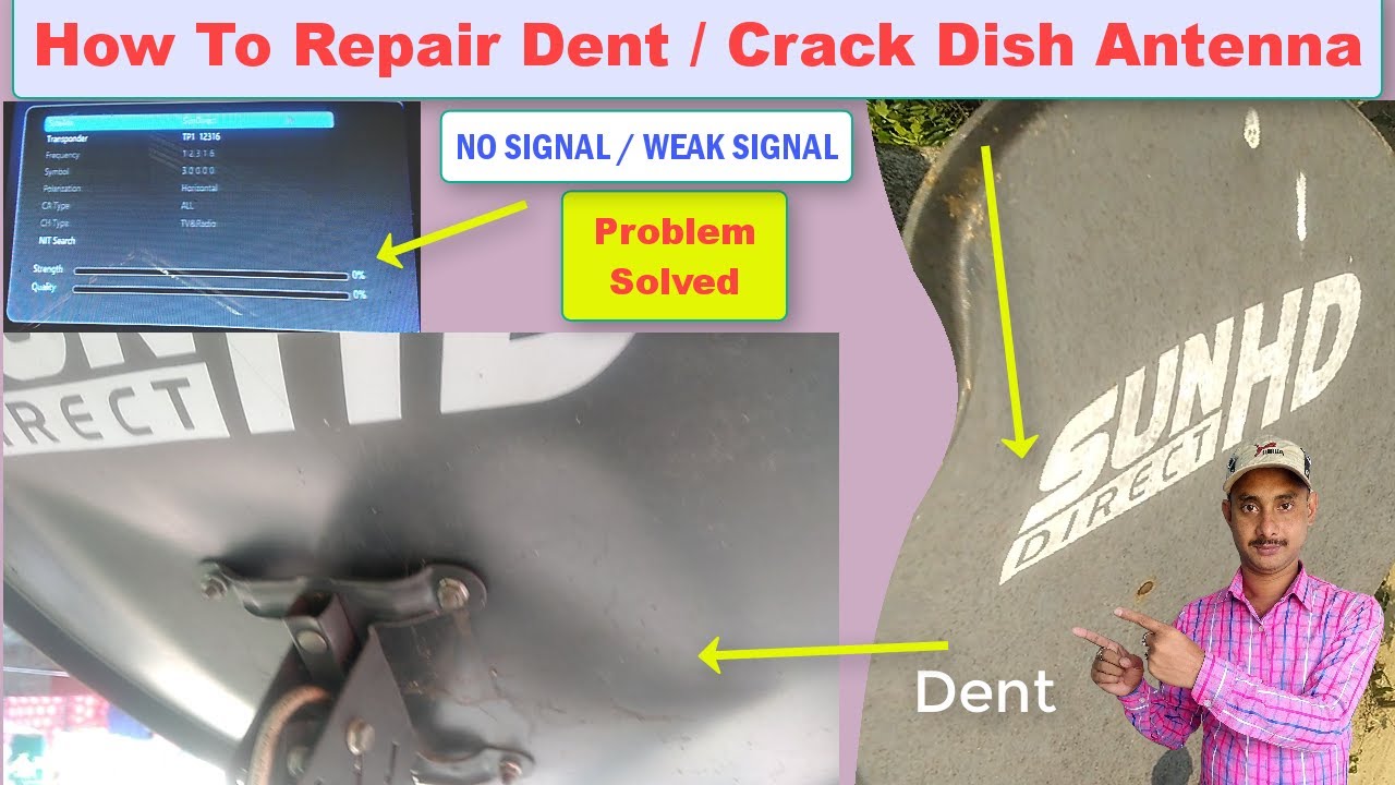 2 feet damage dish antenna repair