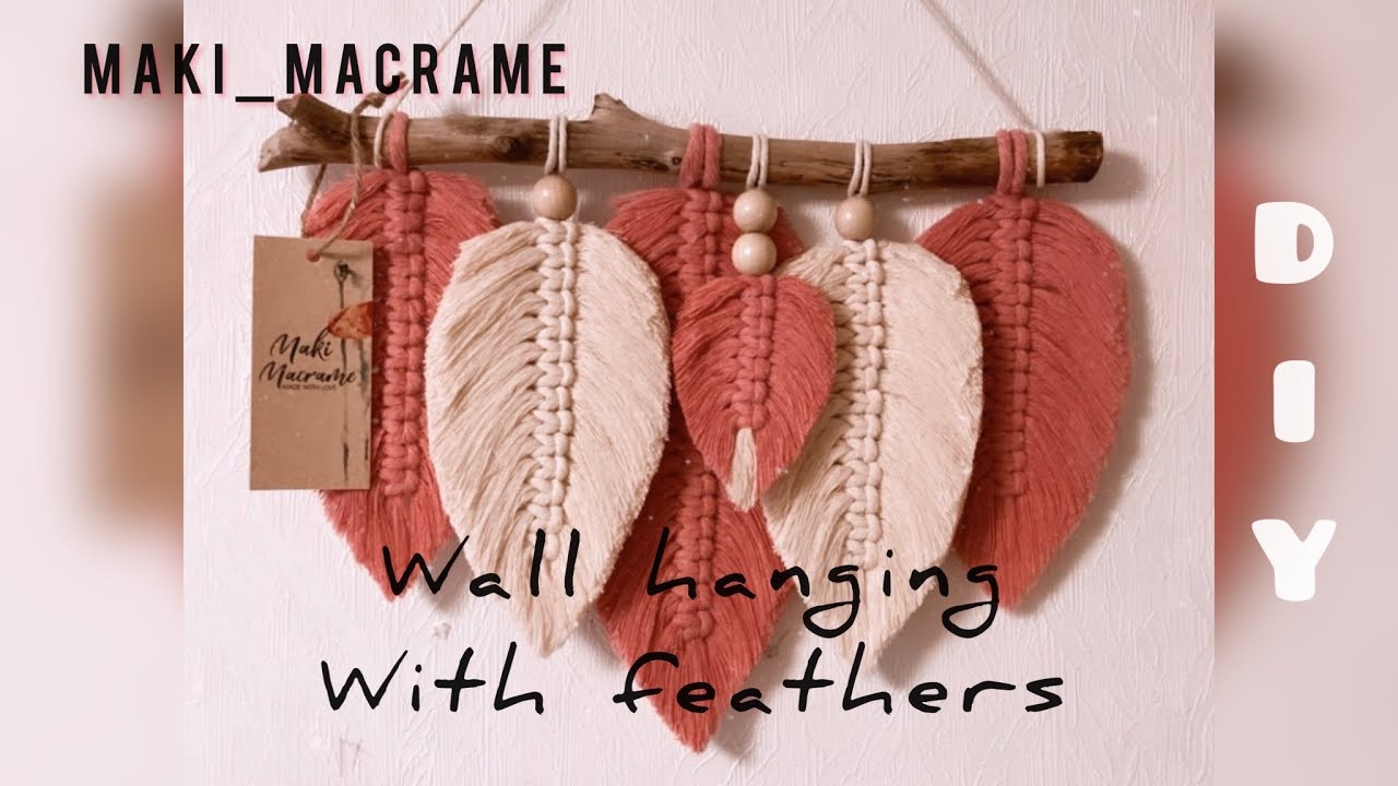 Macrame feather | macrame leaf DIY | macrame wall hanging
