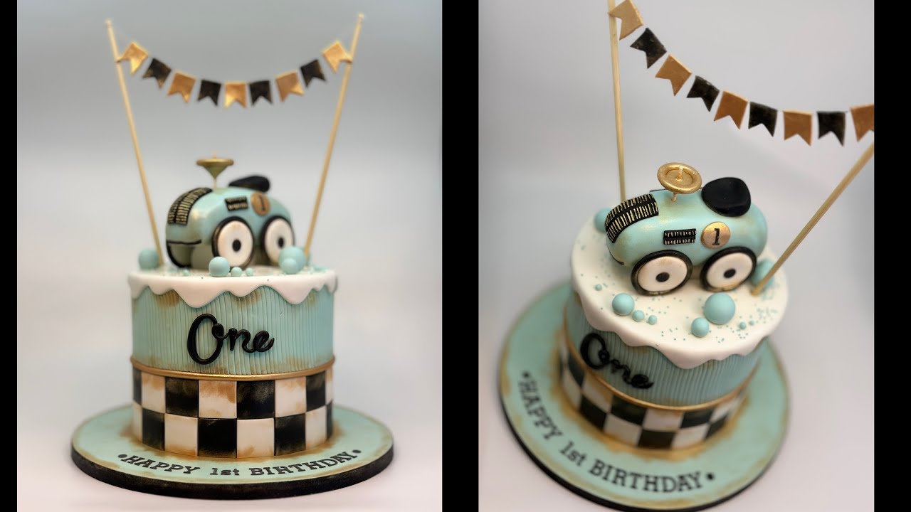 Vintage Car Racing Cake
