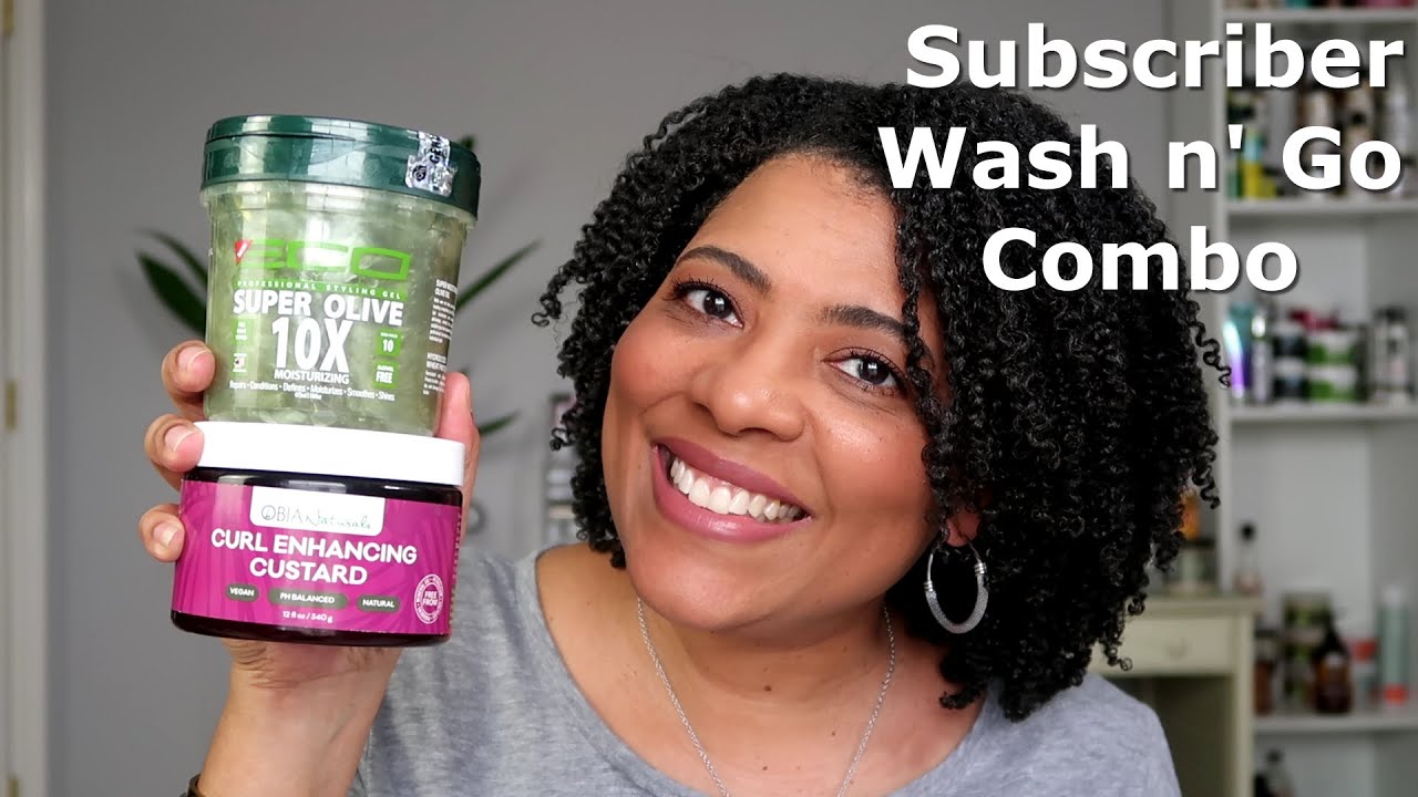 TRYING MY SUBSCRIBER'S WASH N' GO COMBO | Obia Curl Enhancing Custard & Eco 10X Moisture Gel