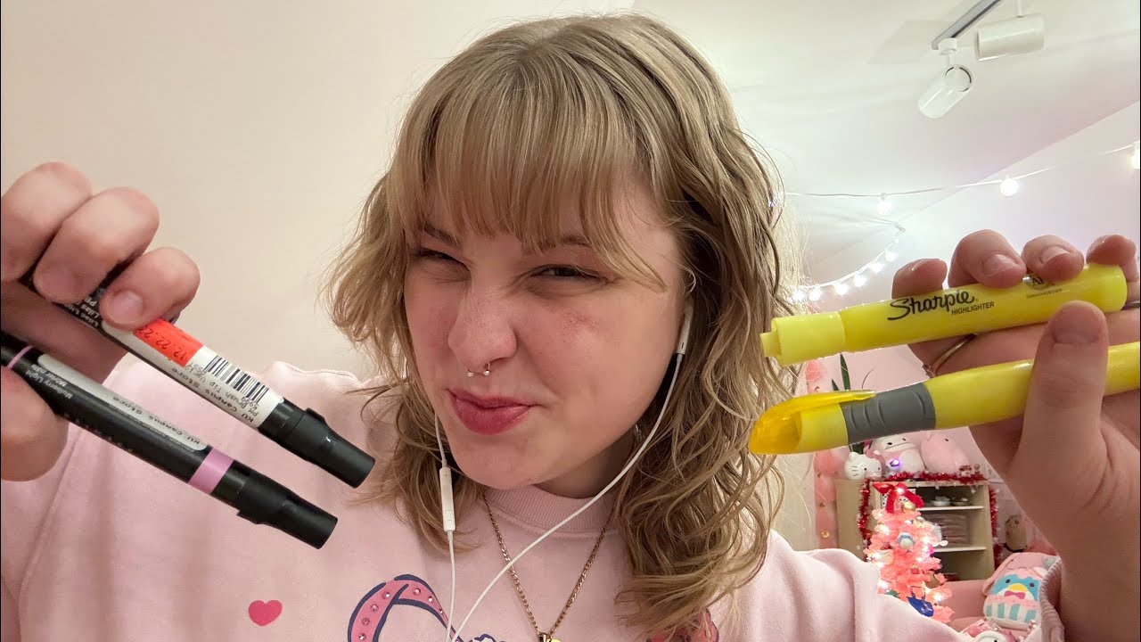 ASMR Marker / Highlighter Hair Curling on Yours and Mine! Clacky Personal Attention ✨🌸