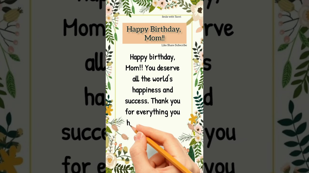 Heart touching birthday wishes for Mom&hearts;️ | birthday wishes message #shorts #happybirthday #mom