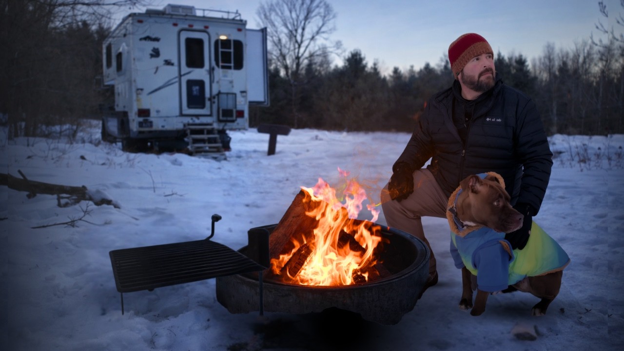 Winter Camping Alone in a Forest Forgotten In Time