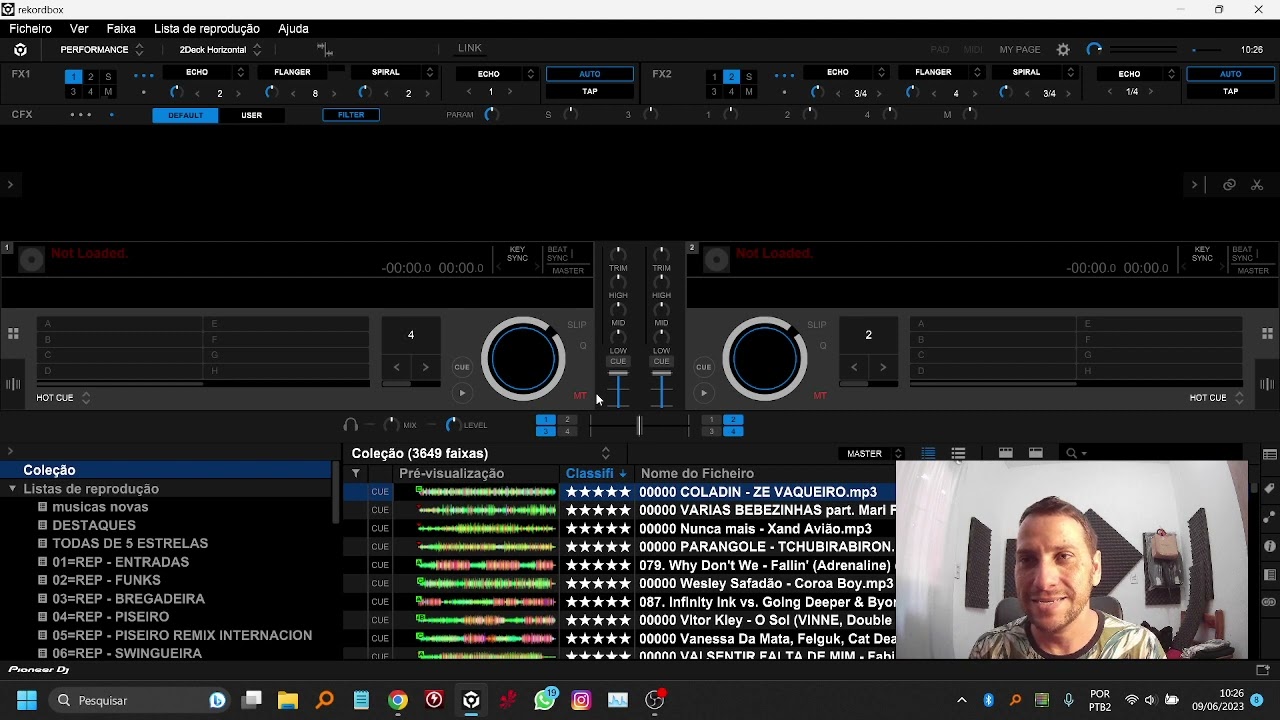 Tive problema com função track separation - stems no RECORDBOX