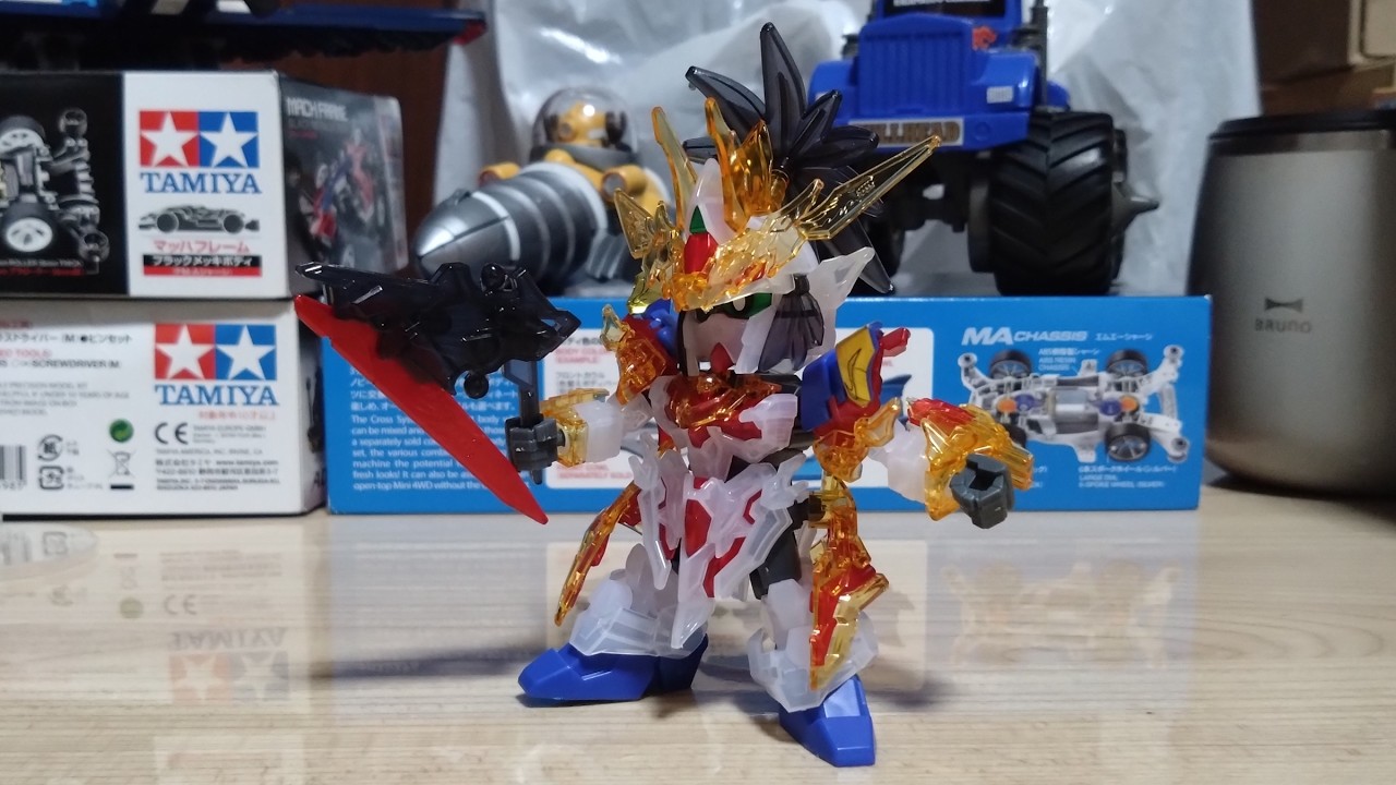 [Gunpla] Ichiban Kuji SD Gundam World Heroes Liu Bei Unicorn Solid Clear Assembly