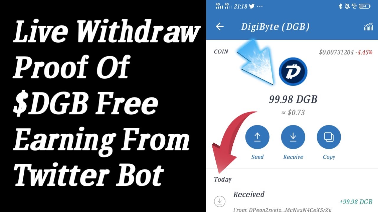 Live Withdraw Proof Of DGB$ || Earn Money From Twitter bot | Hack Bitcoin