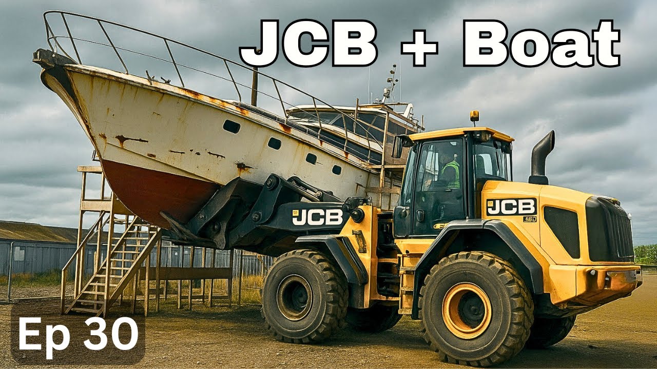 МЫ КУПИЛИ JCB! Работы по гидроструйной очистке и восстановлению незавершённых лодок (Эпизод 30)
