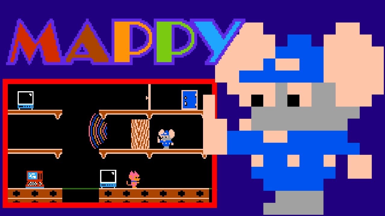 Mappy (Famicom, 1984) &ndash; Survival High Score Session (Single Player) 🐭😾📺