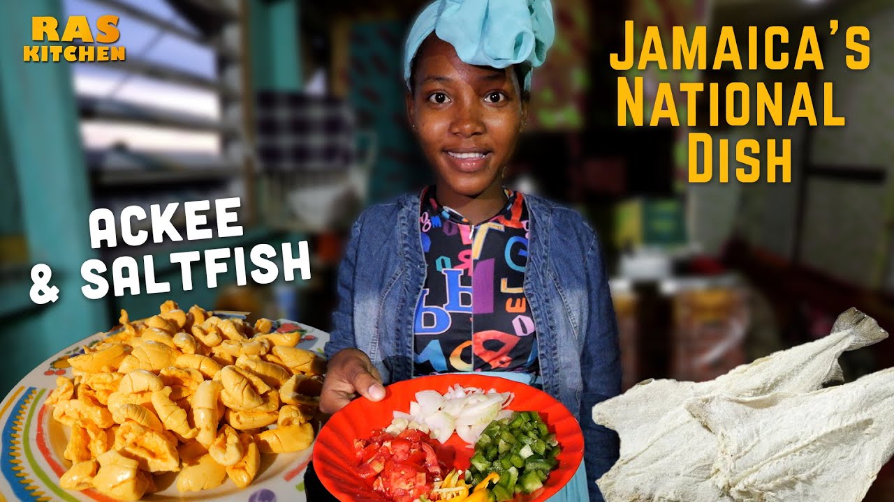 Ackee & Saltfish at the Rasta Camp, Blue Mountains of Jamaica!