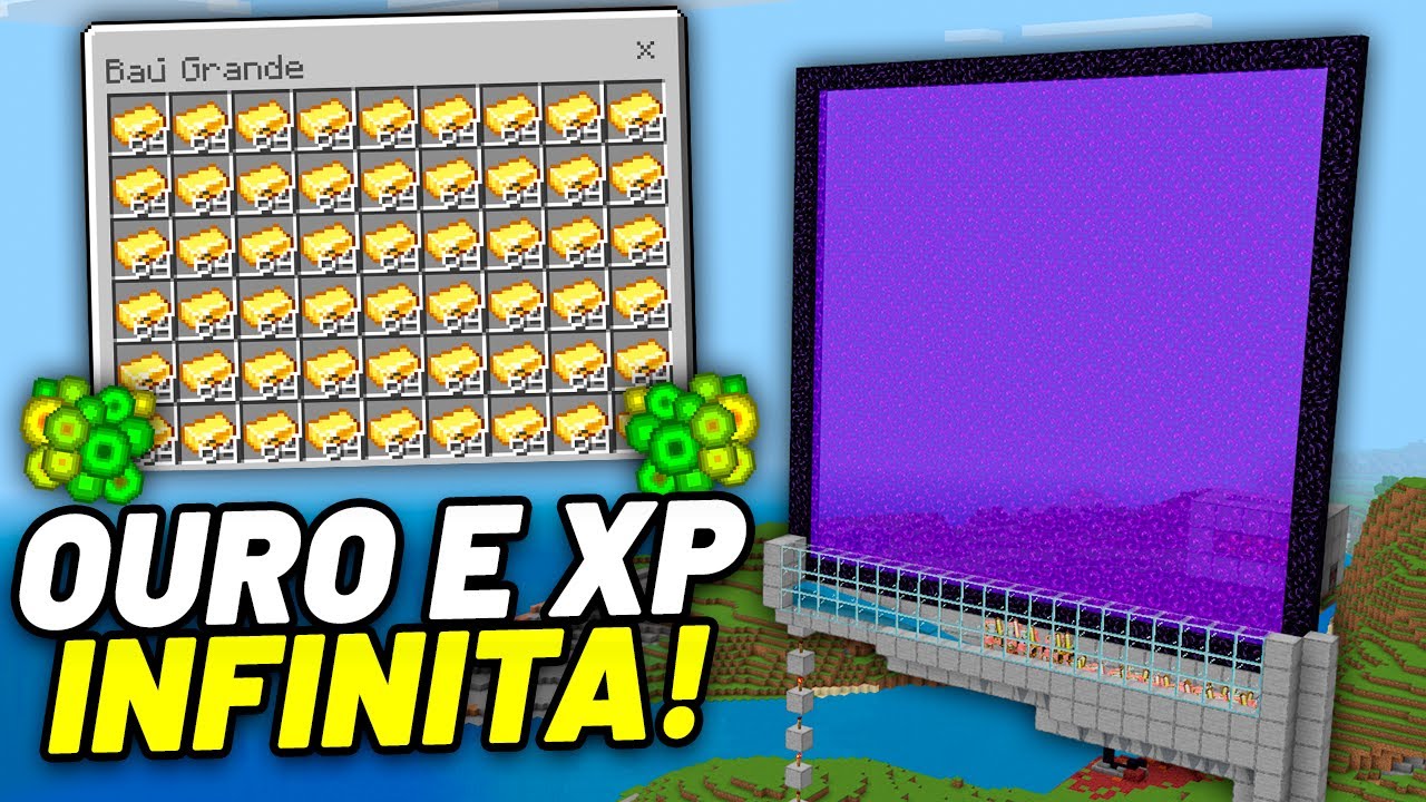 Como Fazer FARM de OURO e XP INFINITA no Minecraft Bedrock