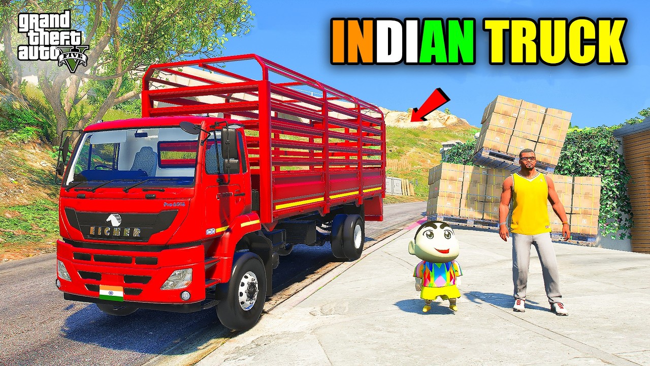 Franklin & Shinchan Buy Indian Eicher Truck And Start Transport Business in GTA 5