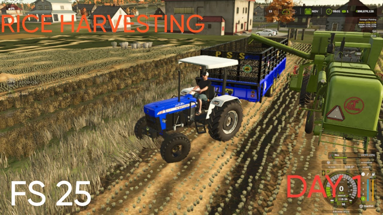 RICE HARVESTING|| DAY 1|| WITH NEW HOLLAND 3630||